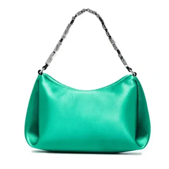Alexander Wang Satin Shoulder Bag in Emerald Green - Picture 3 of 8
